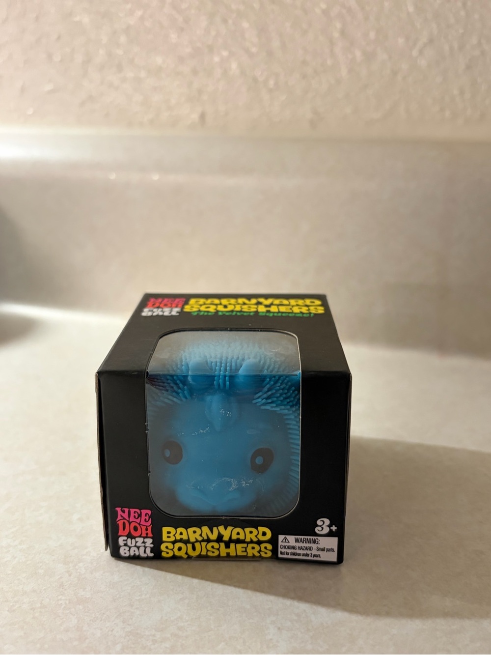 Needoh Barnyard Fuzz Ball Blue Cow